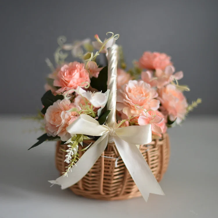 Flower Girl Wedding Basket Wicker Gift Willow Baskets Flower Girl Basket Wedding