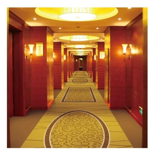 100% Polystyrene Customizable Colorful Jacquard Patterns Wall-to-Wall Carpets for Hotel Banquet Corridor