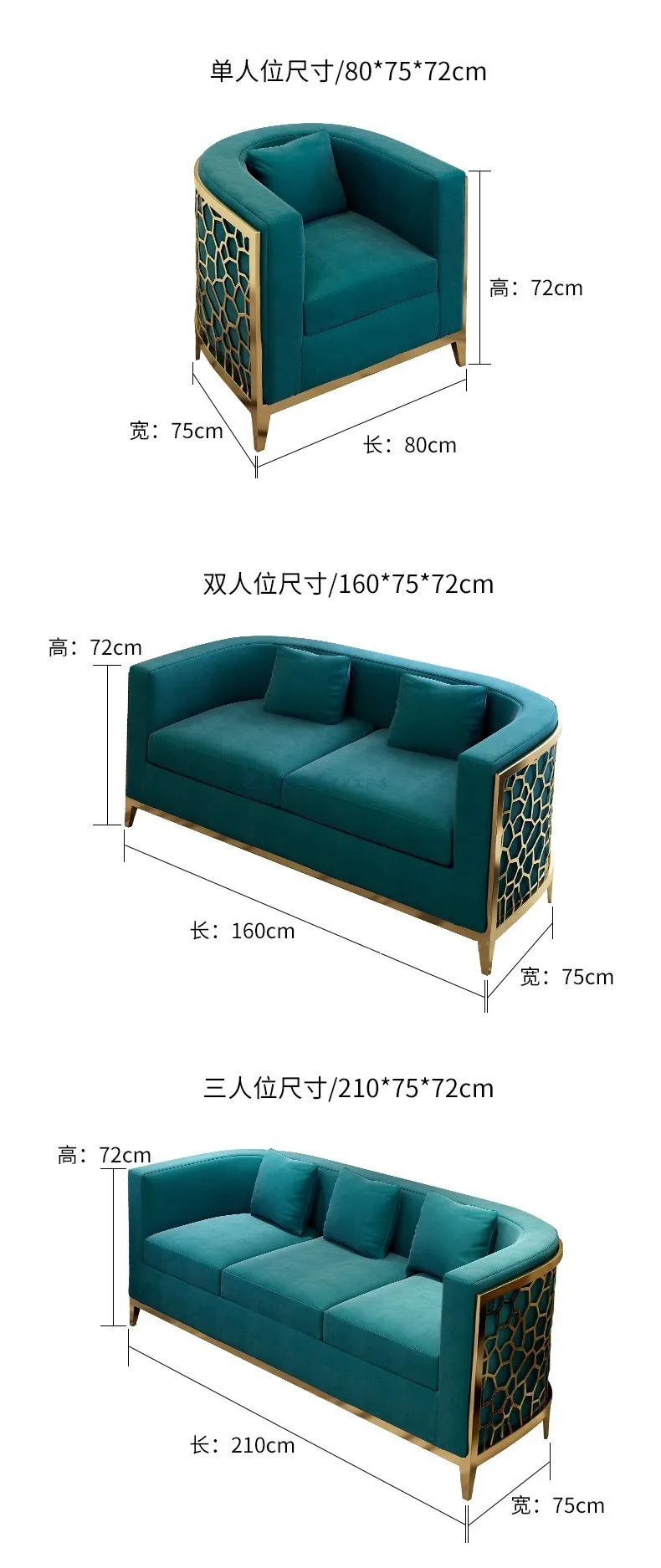 Lower price factory direct popular green velvet mid century couch living room sofa home designer furniture