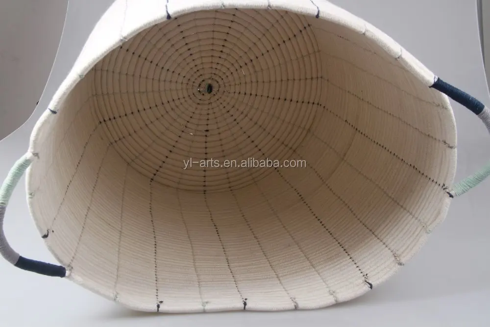 Home Large Woven Colored Cotton Rope Storage Macrame Basket Weaving Nordic