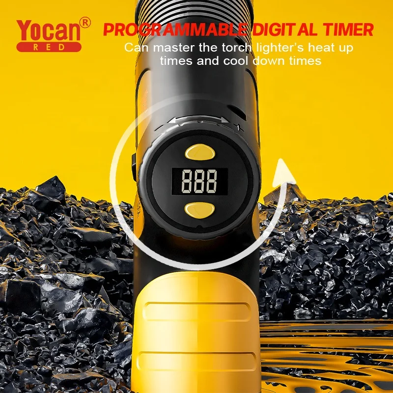 High-Tech Yocan Red Temporal Torch 8g Butane Capacity Lighter Programmable Digital Timer Lighters for Cooking