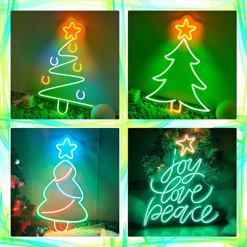 Newest Design Customize Acrylic Decorative Light Flex Strip Lighting Custom Christmas Led Neon Sign Light
