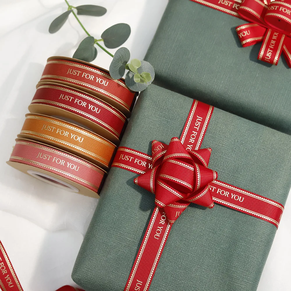 Customized 3D Logo Printed Satin Ribbon Fabric Grosgrain Ribbon for Custom Gifts with Personalized Logos