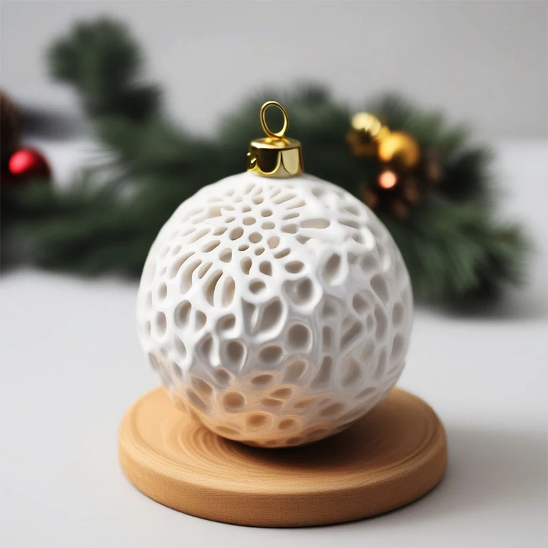 Wholesale home christmas hanging decor bauble custom unique christmas Tree simple style ceramic ball ornaments