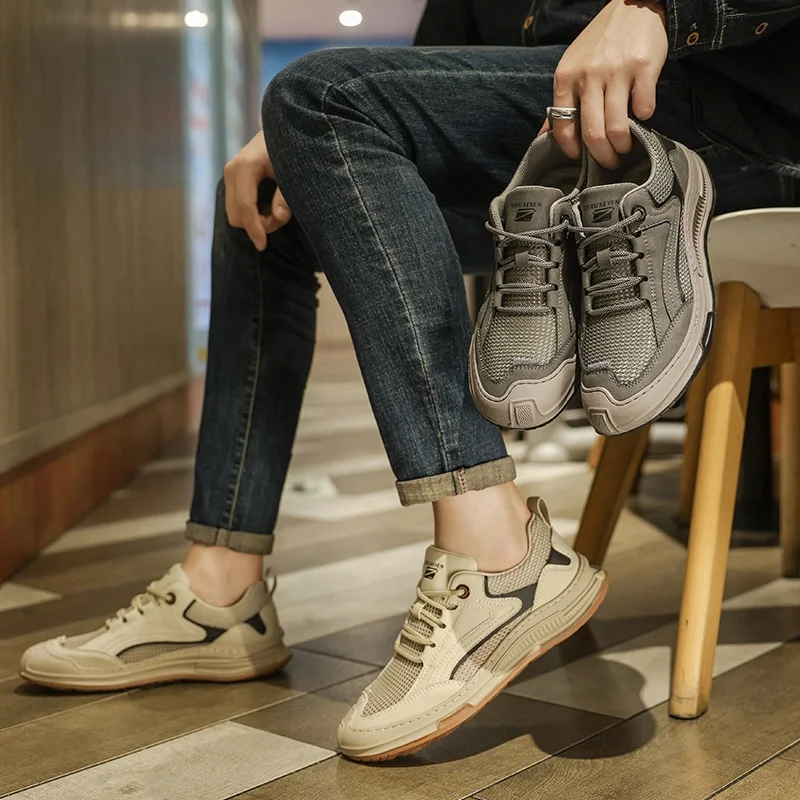 Men Shoes Leather Italian Flats Comfortable Walking Style Shoes Sneakers Casual Outdoor Trekking shoes for men 2021