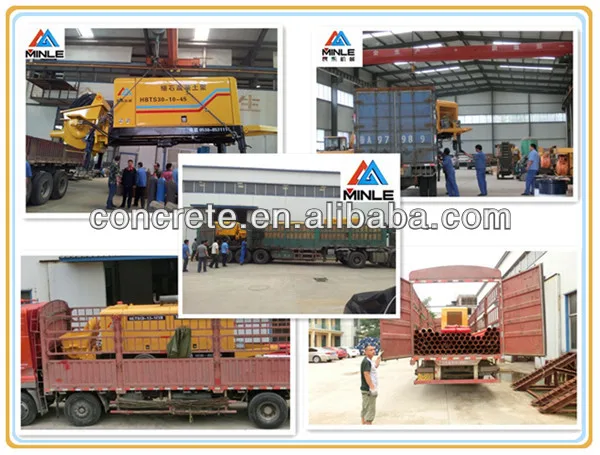 Minle Factory 75/46m3/h mobile portable concrete line pump trailer mounted type/diesel stationary concrete pump machine for sale