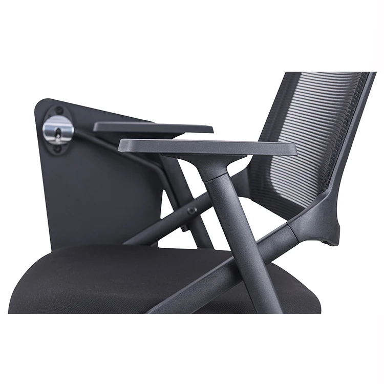 school furniture training meeting mesh back foldable office chair with writing pad