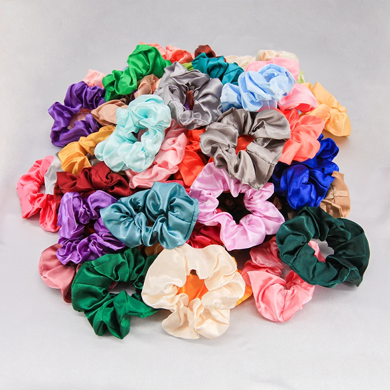 Оптовая продажа 2021, резинка для волос scrunchy, роскошные женские дизайнерские Сатиновые резинки для волос