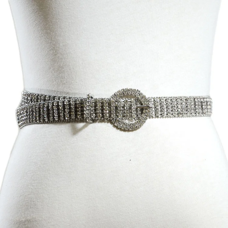 
Fashion Gold Ladies Sexy Wide Womens Chain Belts With Rhinestone 