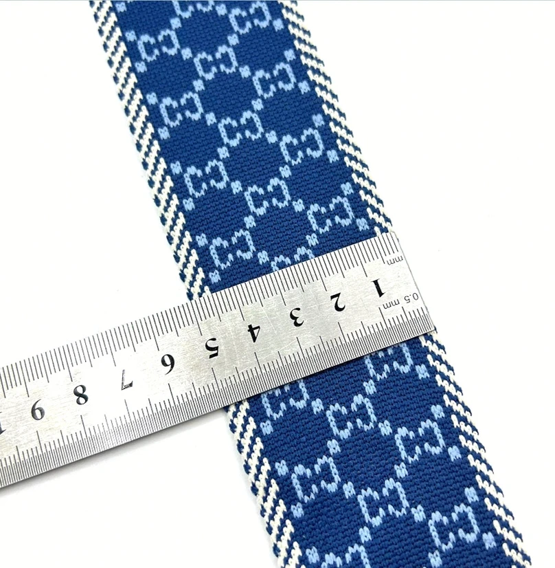 5CM High Quality Wholesale Custom Jacquard Polyester Woven Webbing Knitted Tape for Pant Side Garment