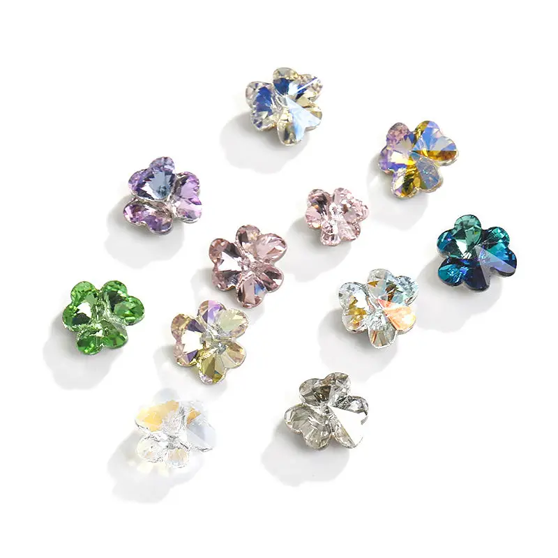 Xichuan K9 Glass Top Sale Clover Heart Shape Pointback Glass Crystal Rhinestones  For Nail Art and Jewelry making
