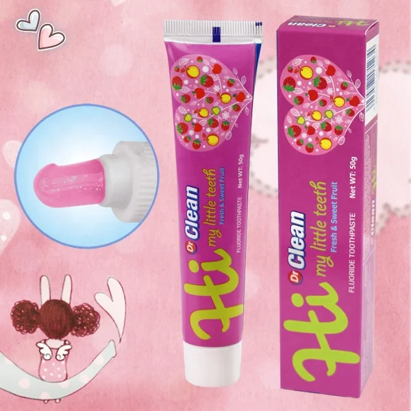 Good smell strawberry fruit flavour children anti cavity GMPC aim hemp natural safe toothpaste for kids