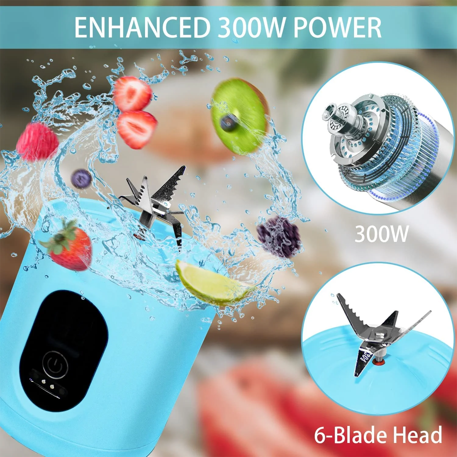 Waterproof  300W  500 ML Electric Personal  Fruit Juicer Squeezer Cup  Hand Held Blender Portable Blender
