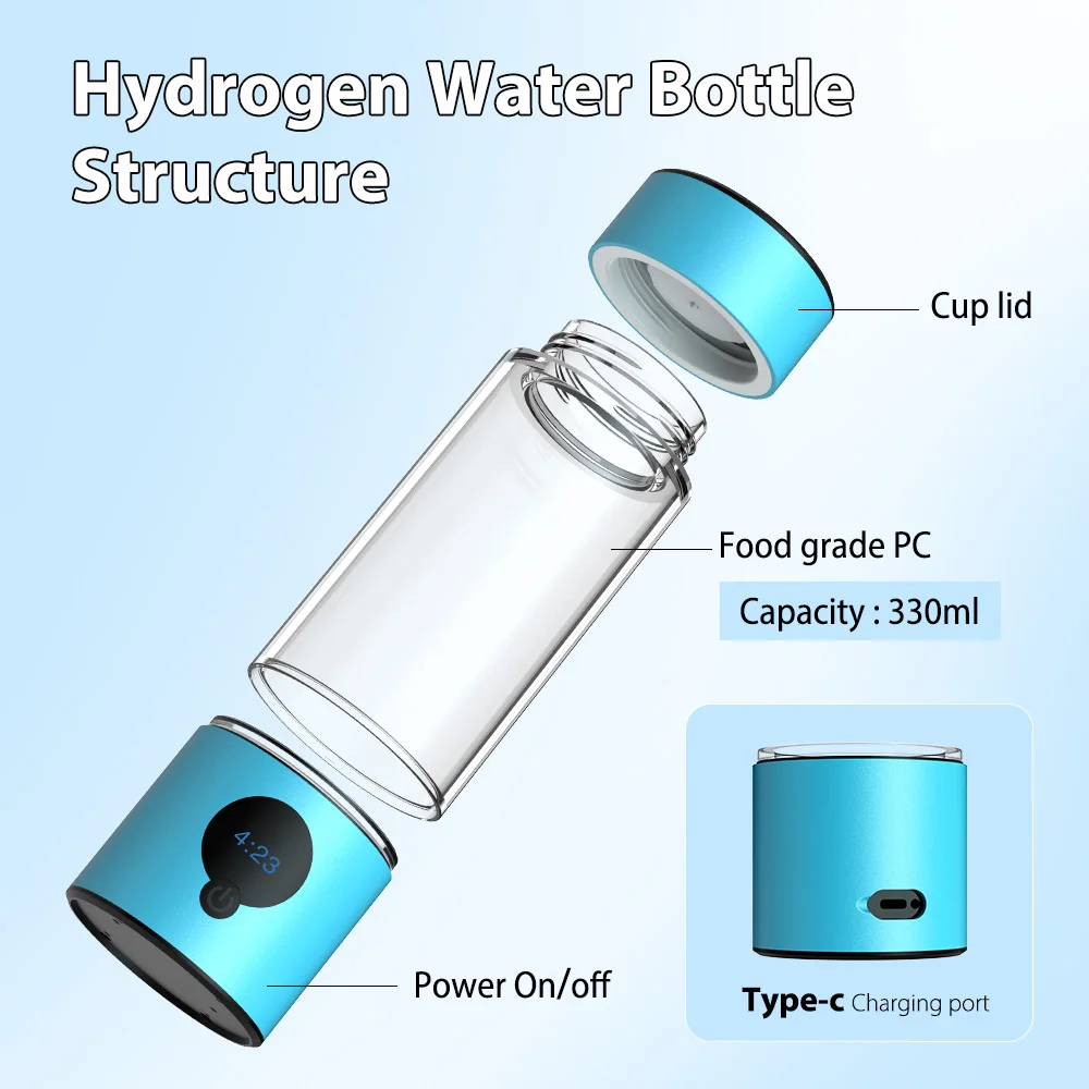 Suyzeko H2 water machine Pem Hydrogen gas Generator 5000ppb Hydrogen Water Bottle