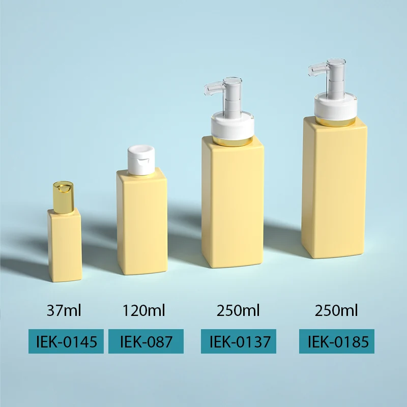 Deluxe Square PET Shampoo And Conditioner Packaging Containers Empty Skin Care Lotion Plastic Bottles