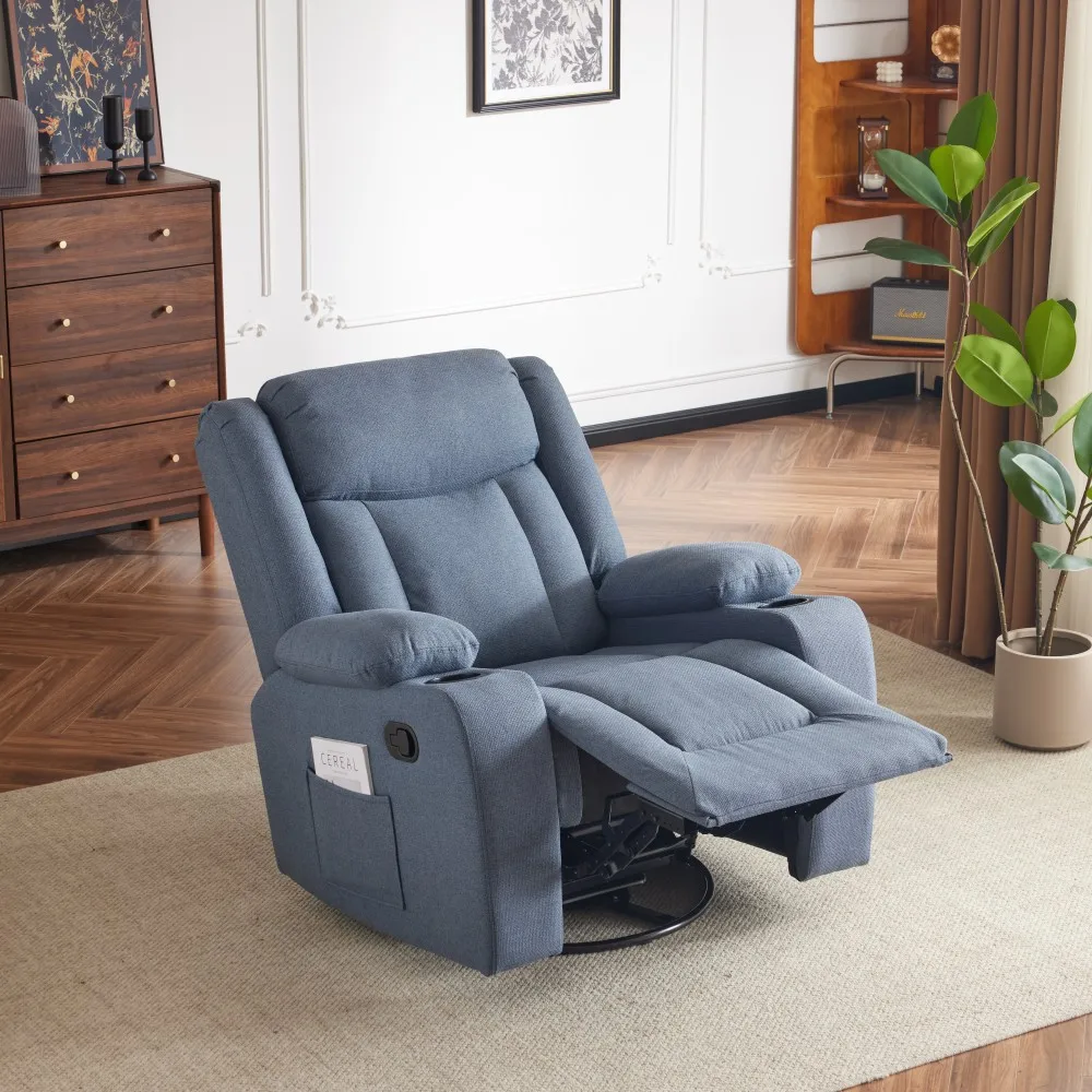 Sans Modern Upholstered Armrest Manual Glider Recliner Chair Fabric Recliner Sofa Single