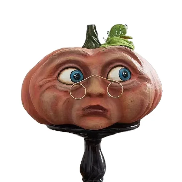 ODM OEM Creative Halloween Pumpkin Head Halloween Outdoor Decorations Resin Pumpkin Figurines Custom Resin Crafts