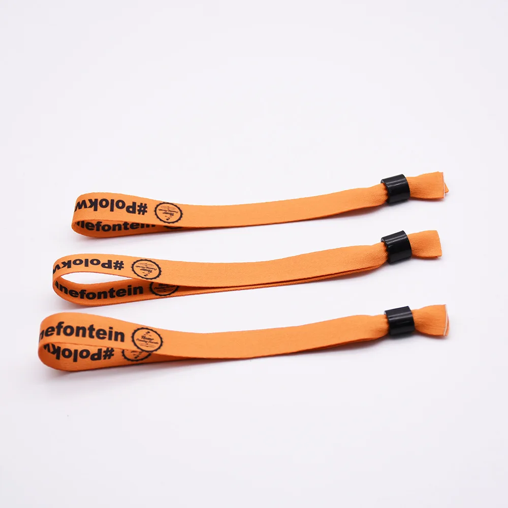 Custom Jacquard Woven Polyester Fabric Wristbands With Plastic Clip,Personalised Fabric Bracelets,Cloth Wristbands With Logo