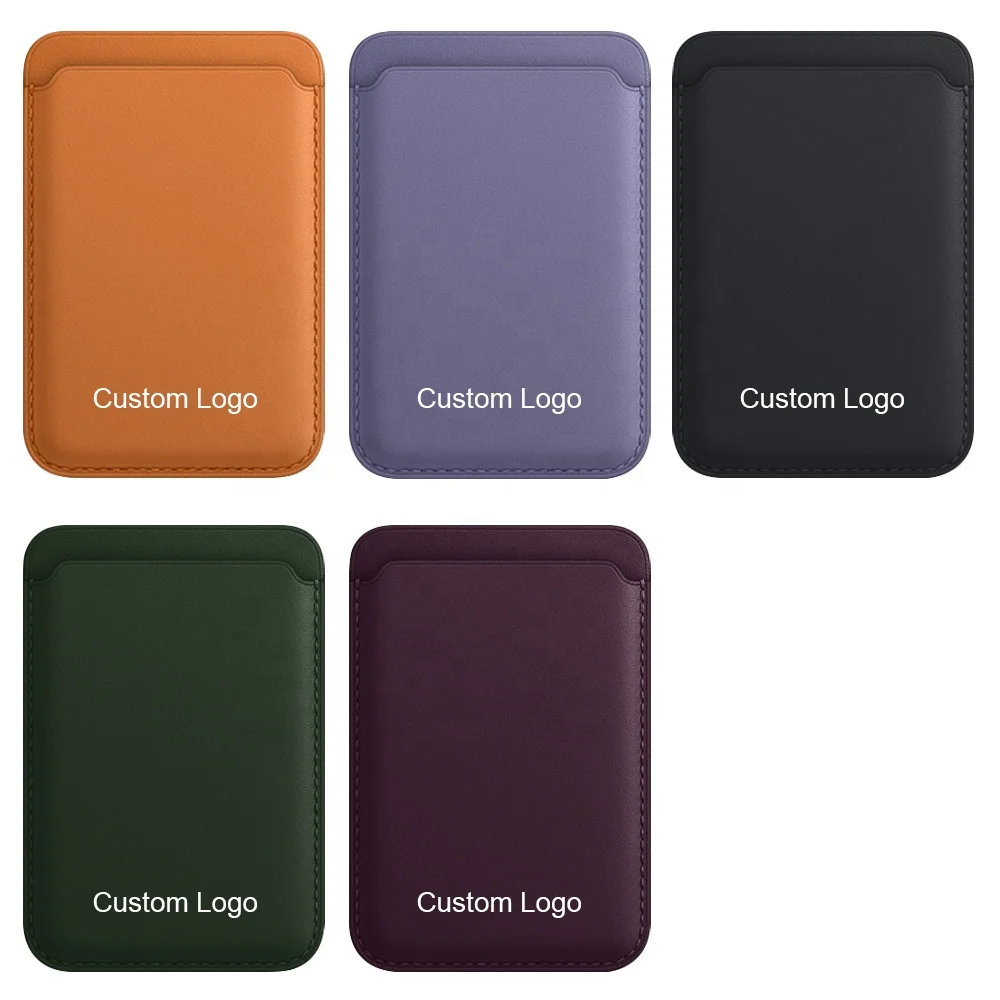New Leather PU Credit Cards Holder Wallet for iPhone 14 13 12 11 Universal Phone Accessories Custom Magnetic Card Holders
