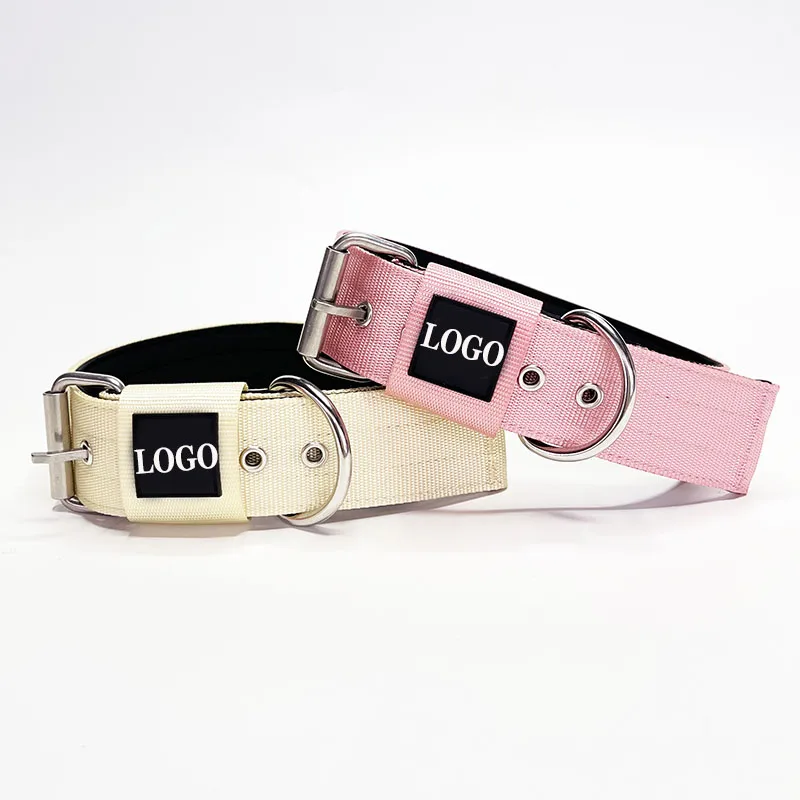 K9 Dog Collar for Tactical Training Adjustable Durable Nylon with Double Metal D Ring Buckle