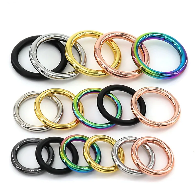 wholesale metal ring zinc alloy handbag hardware O ring buckle metal round spring gate circle carabiner o ring hook