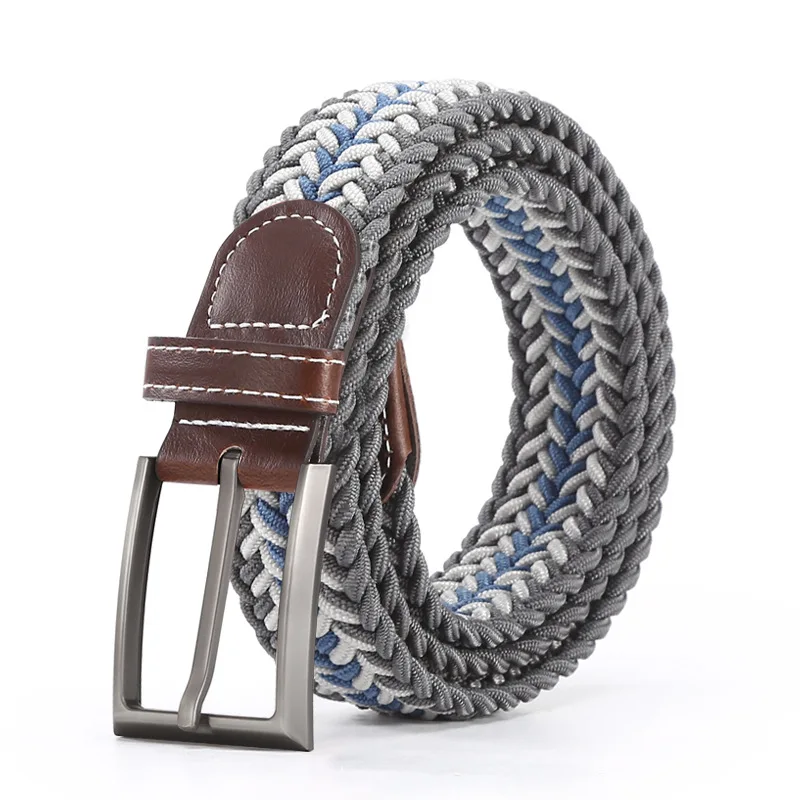 Custom Women Adjustable Canvas Waist Polyester Mens Baseball Golf Knitted Stretch Belts Woven Elastic Braided Belt
