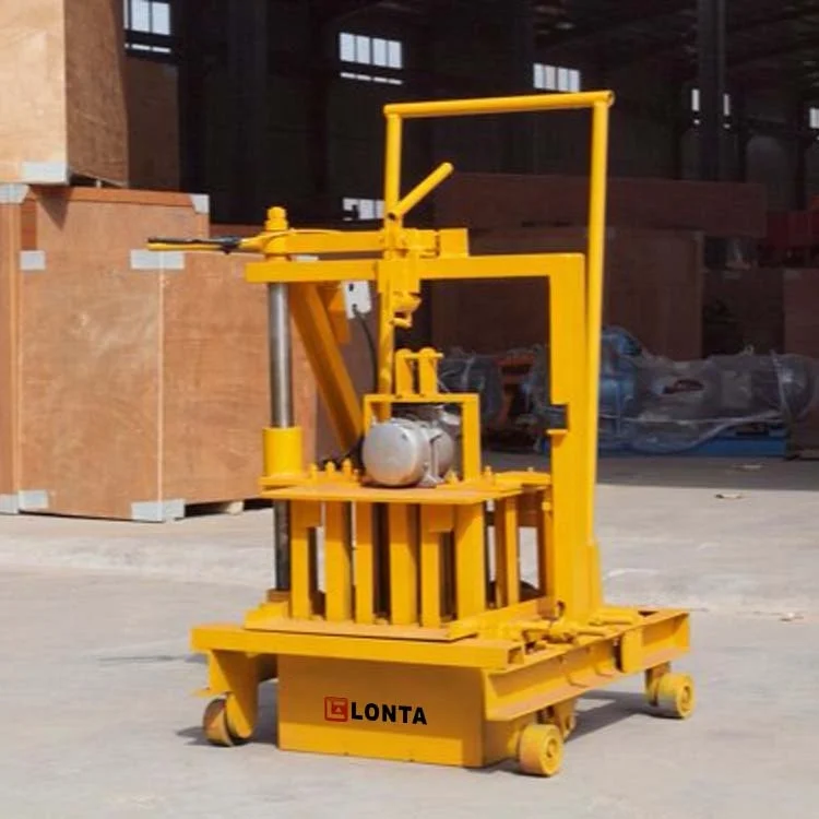 LONTA QMR 2-45 manual mobile electric egg laying interlock hollow paver maker cement concrete brick block making machine brique