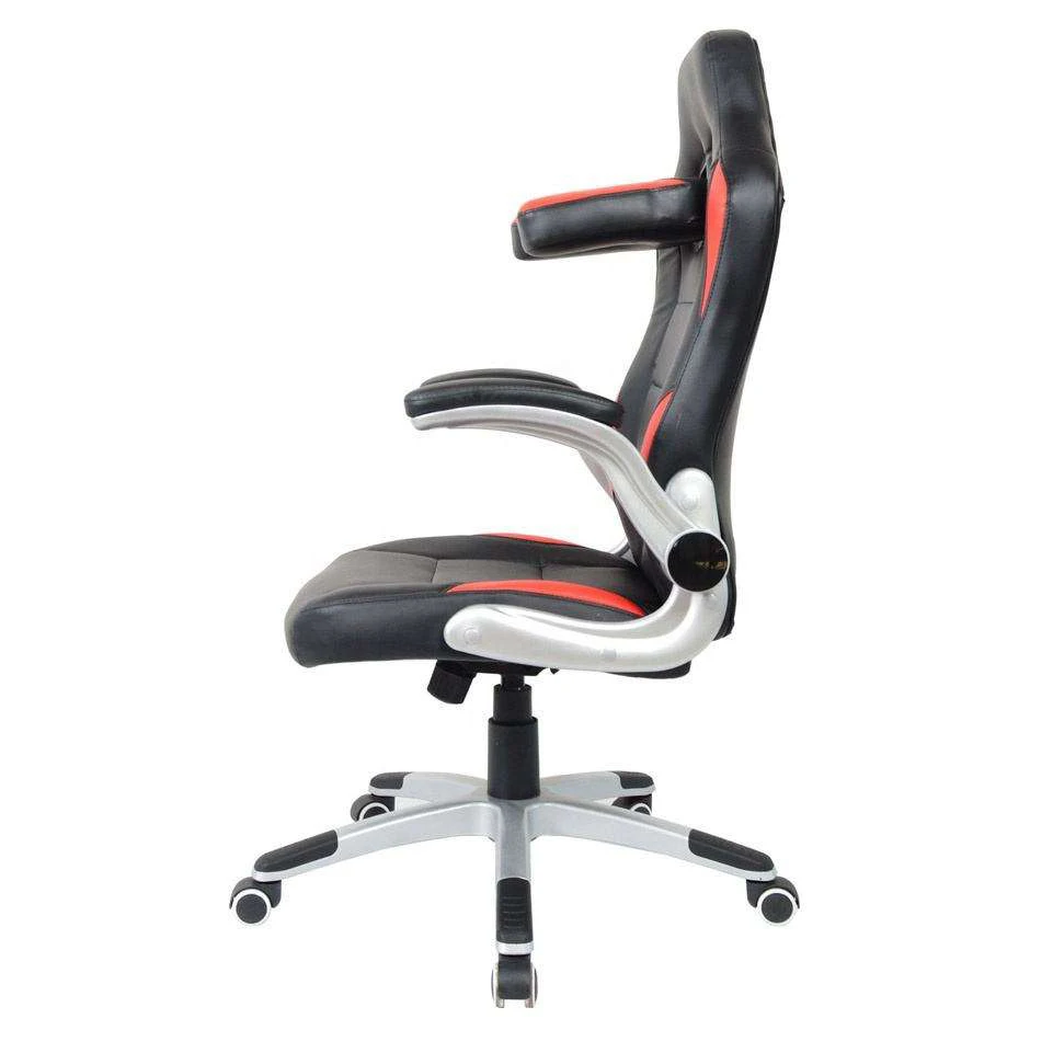 Cheap Racing Chair Black Red Leather Chair Height Adjustable U Pillow Best Office Gaming Chair for Kids Teens Adults Girls Boys