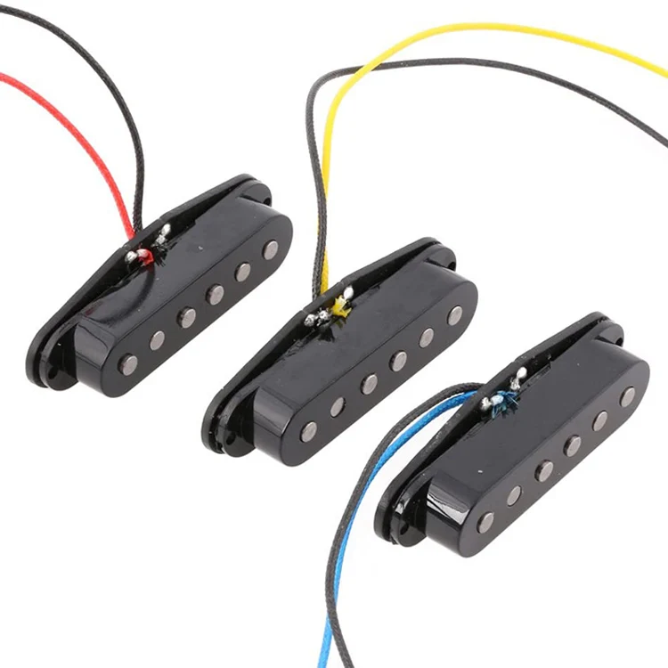 Wholesale Alnico 5 Set of 3 Staggered  ST Single Coil guitar pickups with Fiber Bobbin for st electric guitars