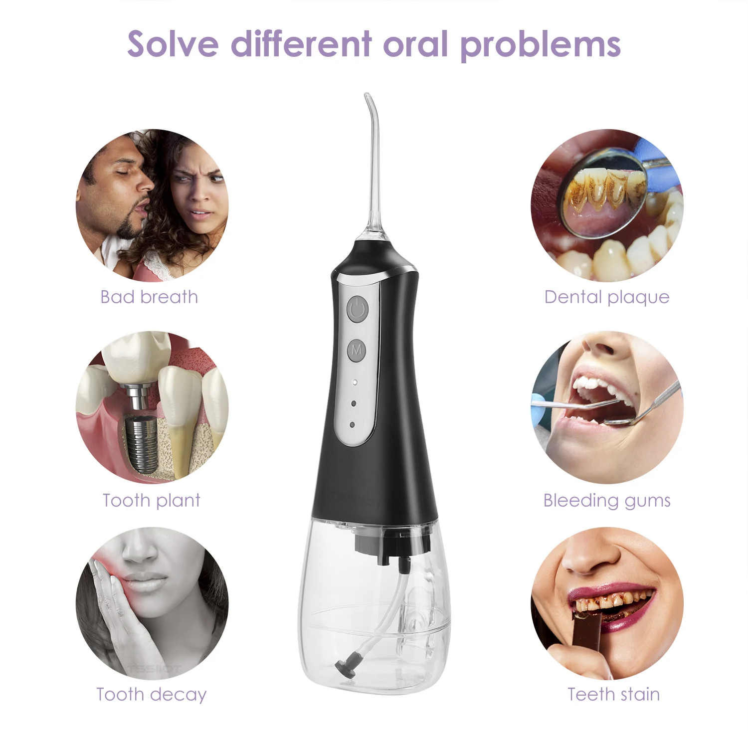 Factory OEM Affordable Rechargeable 350ML Portable Cordless Teeth Cleaning Dental Flosser Oral Irrigator Water Flosser