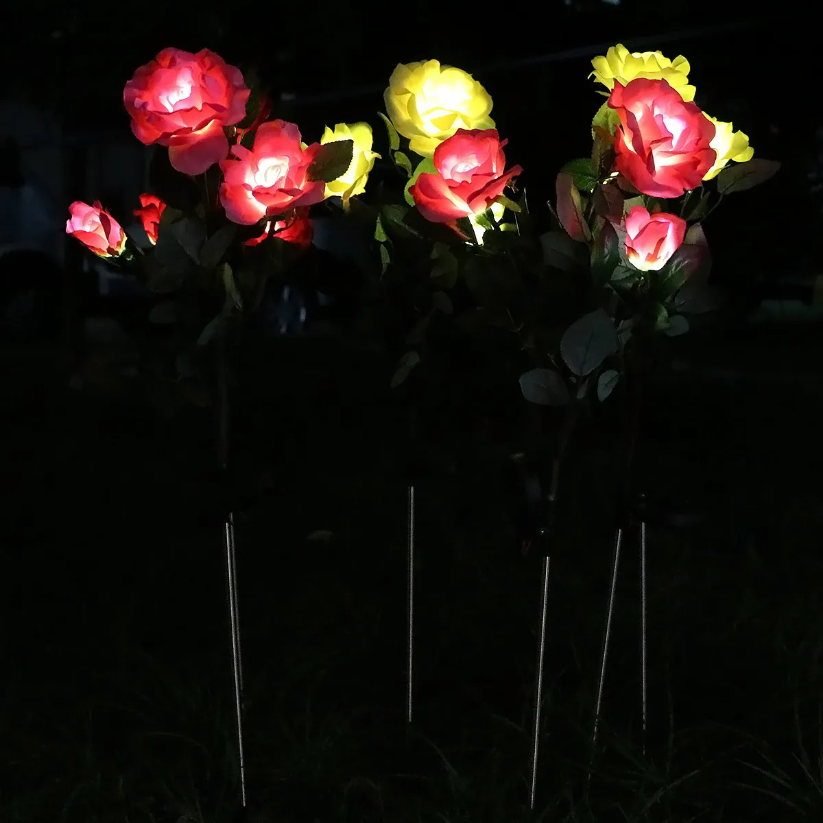 3 LED Outdoor Rose Flower Solar Light Garden Yard Lawn Night Lamp  Landscape Lights Outdoor Garden Decor for Yard Patio Backyard