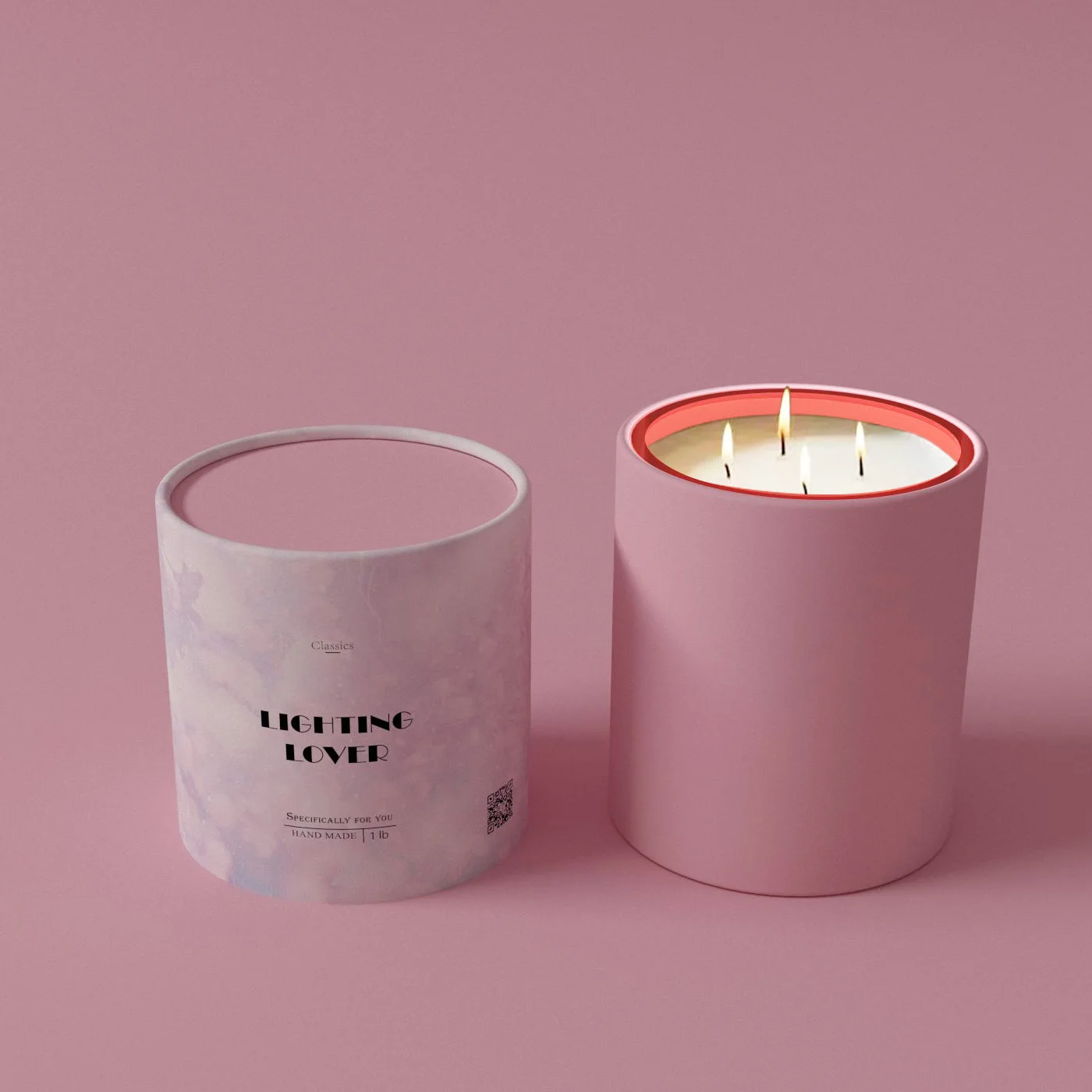 Custom candle tube packaging Handmade Soy Wax Candle Glass Jar cylinder luxury custom paper tube packaging