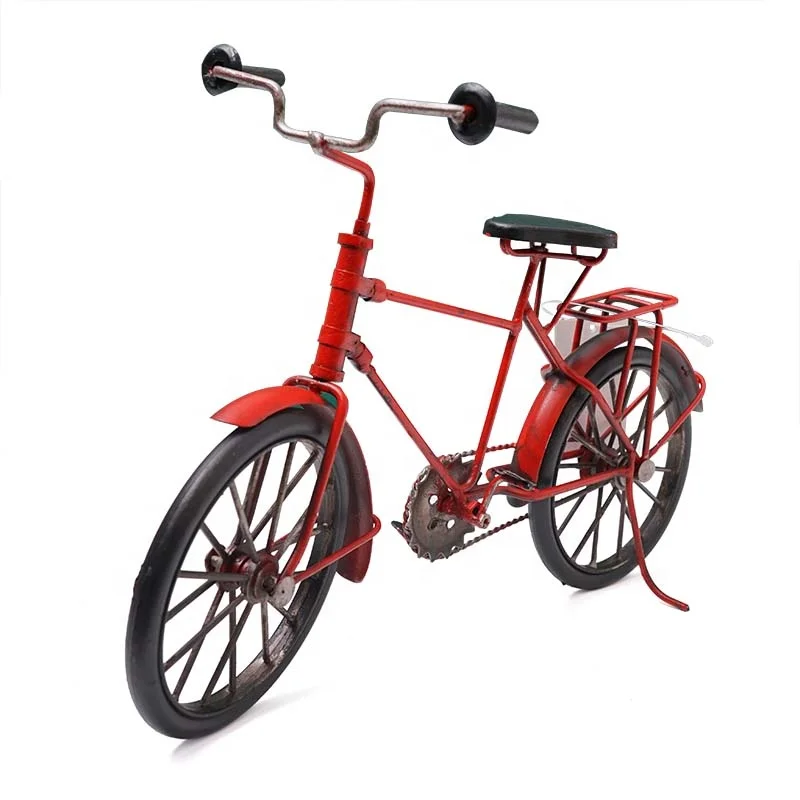 Vintage Metal Crafts For Bar Decor Handmade Red Yellow Retro Bike Model Arts And Crafts Home Decoration Antique