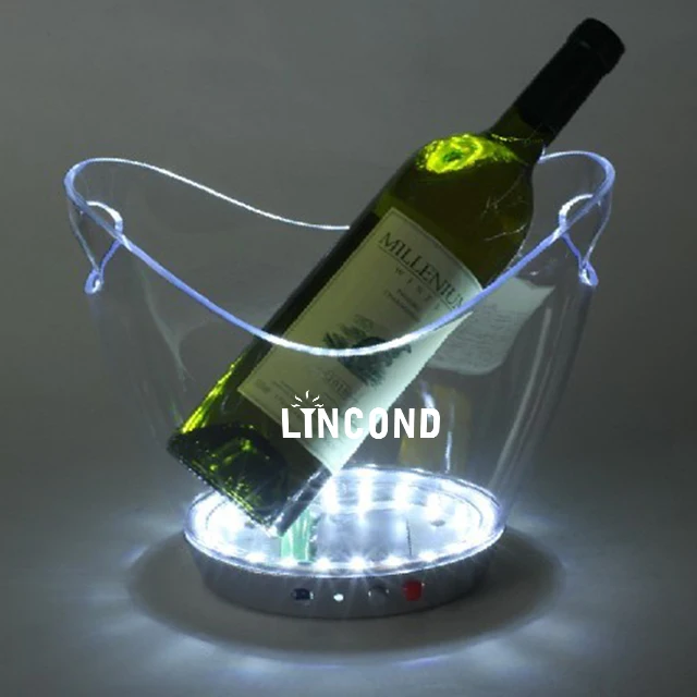 Plastic Acrylic 3.5L rechargeable led light beer ice buckets