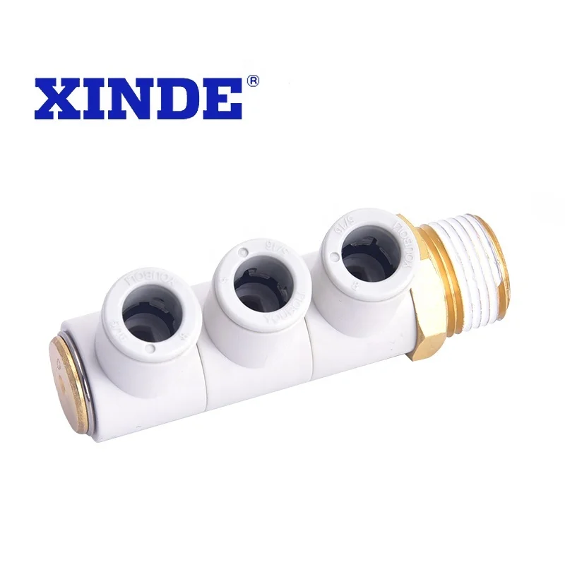 SMC type Pneumatic Pipe Fitting Triple Universal Male Elbow Tube Connector KQ2VT 04-01S