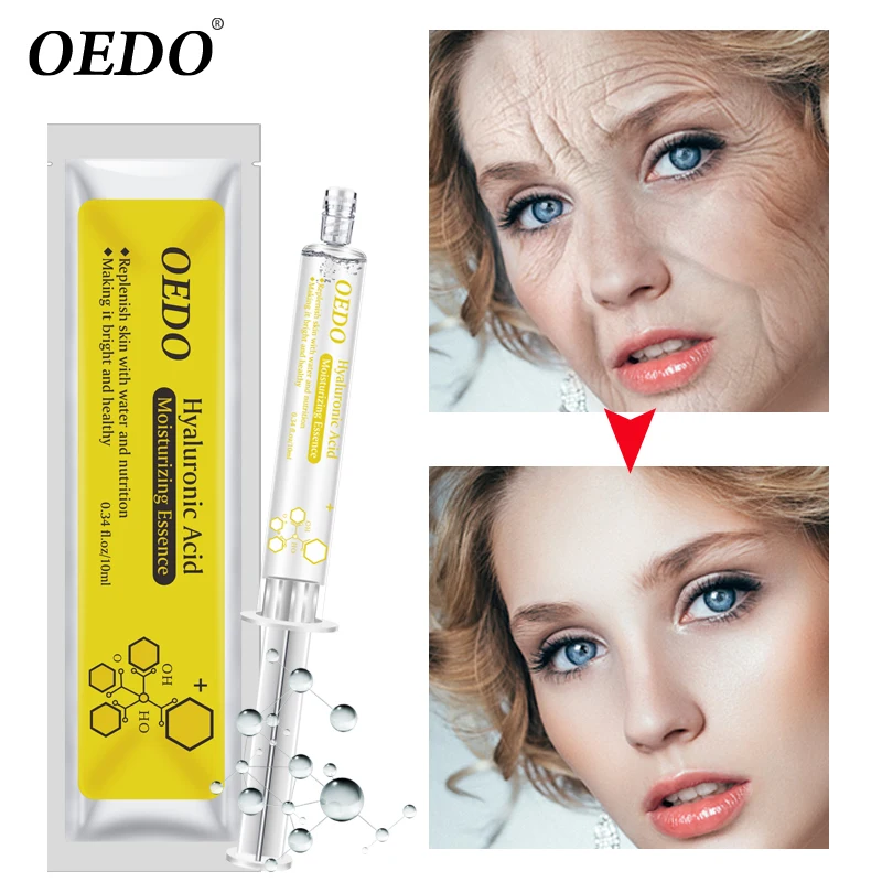 OEDO Shrink Pore Hyaluronic Acid Serum Facial Moisturizing Essence Natural Ingredients Face Skin Care Nourishing Ageless Beauty
