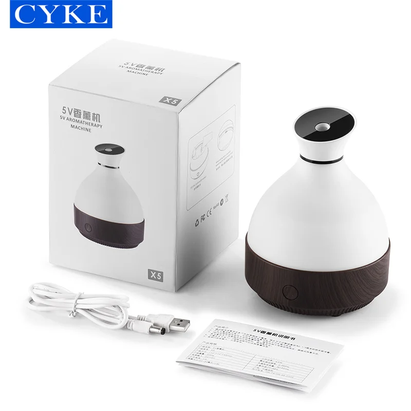 CYKE Luxury Diffuser Aroma  Electric Essential Oil Wood Grain Humidifier Dark Brown Atmosphere Lamp Designer Aroma Diffuser 812