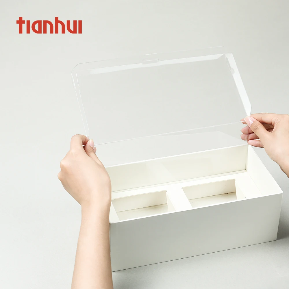 Tianhui Gift Packing Set Food Packaging Cardboard Organizer Paper Storage Box With Window