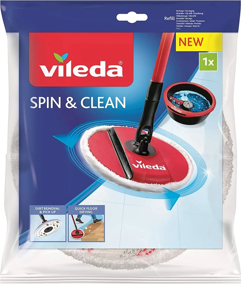 House Cleaning Products Round Microfiber Scrubber Mop Pad Replacement for Vileda Spin & Clean Mop