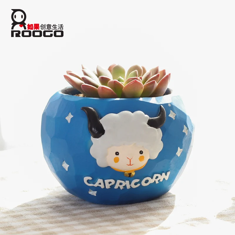 ROOGO Cute Galaxy Constellation Collectible Mini Bowl Planter Plant Box Succulent Cactus Pots Gift Craft