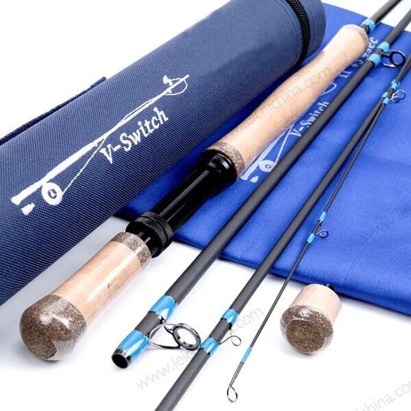 In stock 11ft 6wt 4pc Korean carbon fly fishing switch rod