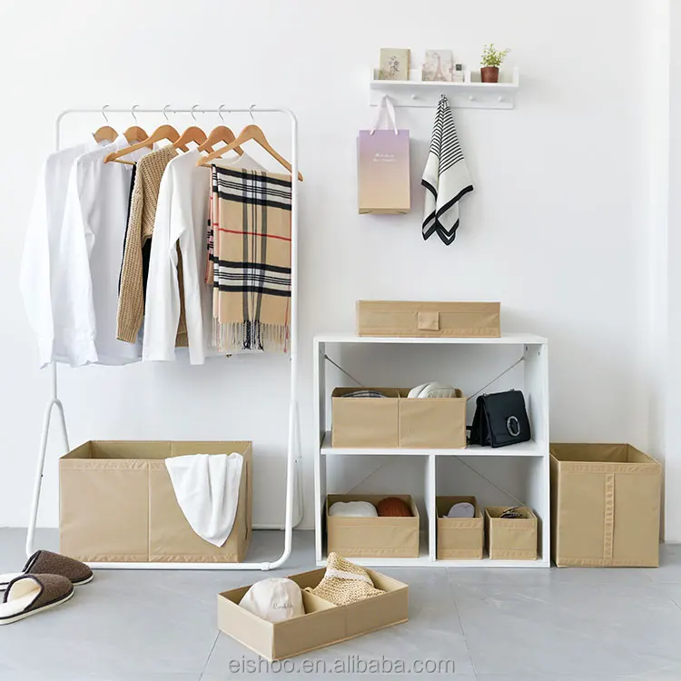 EISHO Foldable Custom Manufacturer Hanging Organizer Storage Wardrobe 6 Layers Fabric Closet Organizer