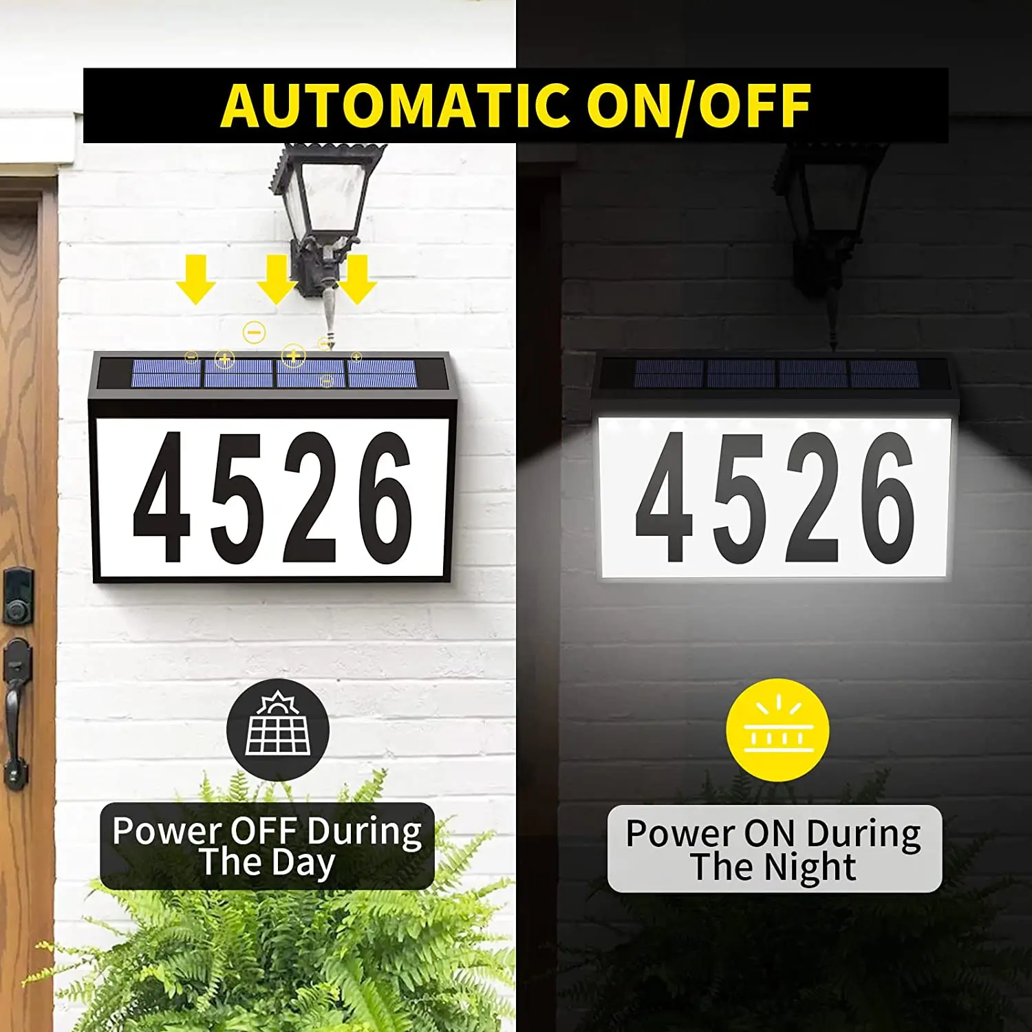 solar led address numbers door light house number