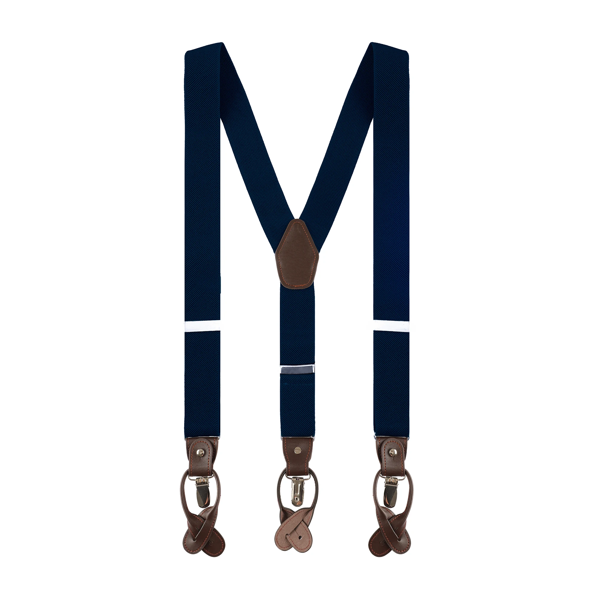 Box Packed Elastic Suspender Braces Convertible Interchangeable Leather End and Trap