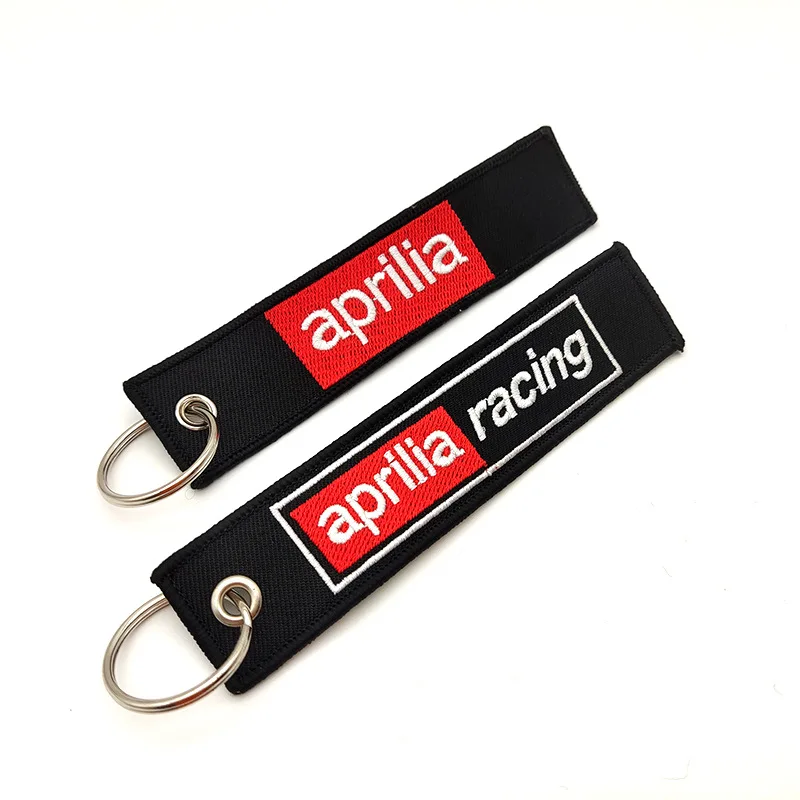 Wholesale Custom Logo Fabric Keychain Personalized Custom Fabric Embroidery Keychain Tag Embroidered Key ring