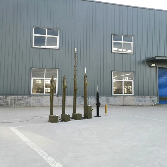 10m Mobile Telescopic Mast Tower Antenna Tower Mast Lighting Tower On The Ground Or Vehicle