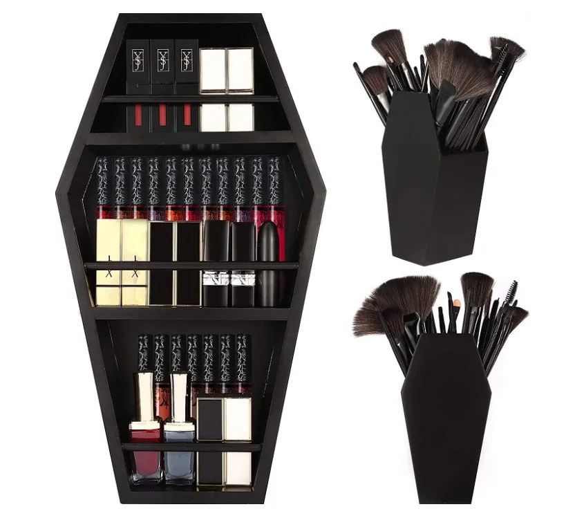 Shelf Standing or Floating Wall Coffin Bathroom Standing Coffin Shelf with Coffin