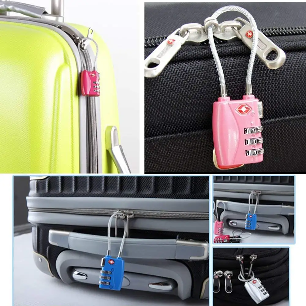 3 Digit Combination padlock Durable flexible TSA Travel Baggage Lock