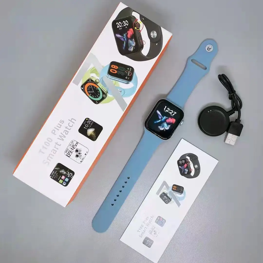 T100 plus smartwatch series 7 new design 1.75 large screen smart watch 7 fitness tracker smart bracelet lock