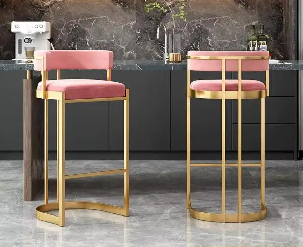 Modern Luxury High-End Kitchen Island Table with Bar Chair Accessible High-Stool with Special Backrest for Living Room